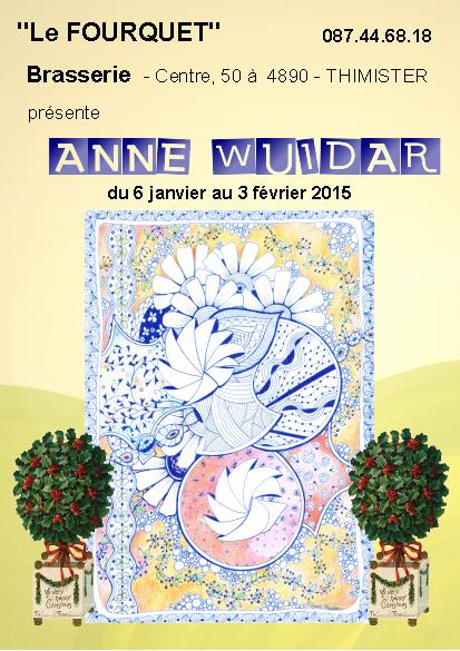 Affiche. Thimister Exposition « Encres douces » par Anne Wuidar. 2015-01-06